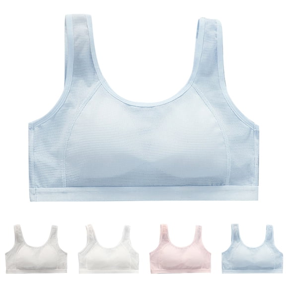 LRen Girls Training Bras 8-10 Years Old Seamless Soft Comfy Sports Bra Girl Wireless Breathable Sports Bralettes with Adjustable Straps Pads Wireless Stretchy Camisole Bras for