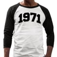 thumbnail image 2 of 1971 College Style Three-Quarter Raglan Sleeve Baseball Shirt Unisex Large White/Black, 2 of 5
