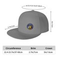 thumbnail image 2 of DouZhe Flat Brim Cap Snapback Hat, Wisconsin State Emblem Prints Adjustable Gray Adult Baseball Cap, 2 of 6