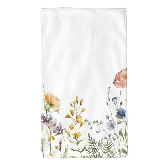 Kdxio Hand Towel Watercolor Floral for Bathroom Kitchen Fingertip Bath Towels 27.5 x 16 Inch Home Hotel Gym Laundry Room