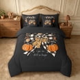 thumbnail image 3 of Erosebridal Autumn Pumpkin Bow 7-Piece Twin Bedding,Happy Fall Bedding Comforter Set,Black,Reversible, 3 of 6