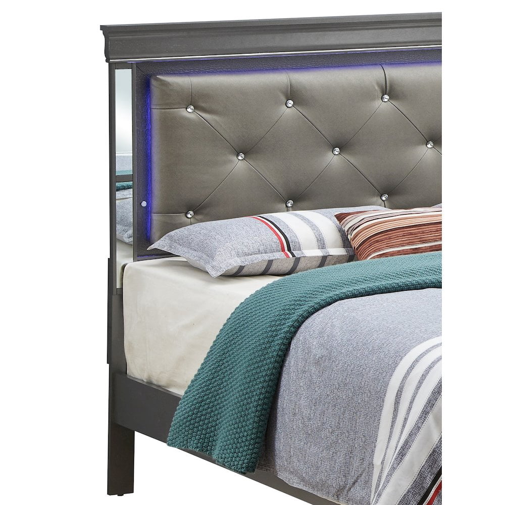 Glory Furniture Verona King Bed in Metalic Black Color
