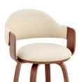 thumbnail image 3 of Daxton 26" Cream Faux Leather and Walnut Wood Bar Stool, 3 of 11