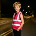 thumbnail image 5 of ATORRE Boys Girls Reflective Vest 2026 Stylish Lightweight Kids Zipper Safety High Visibility Vest for Outdoor Cycling Skiing Walking Hot Pink 12-13 Years, 5 of 9