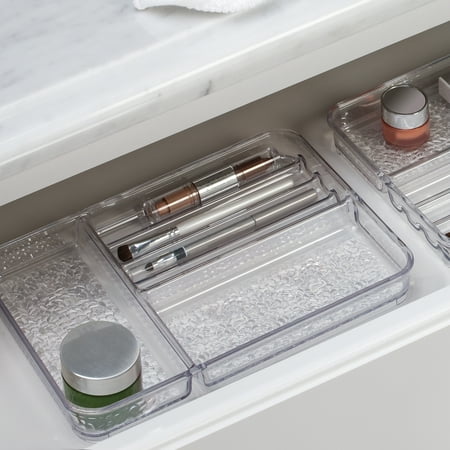 InterDesign Rain Cosmetic Organizer Tray for Vanity Cabinet to Hold Makeup, Beauty Products, Medium,