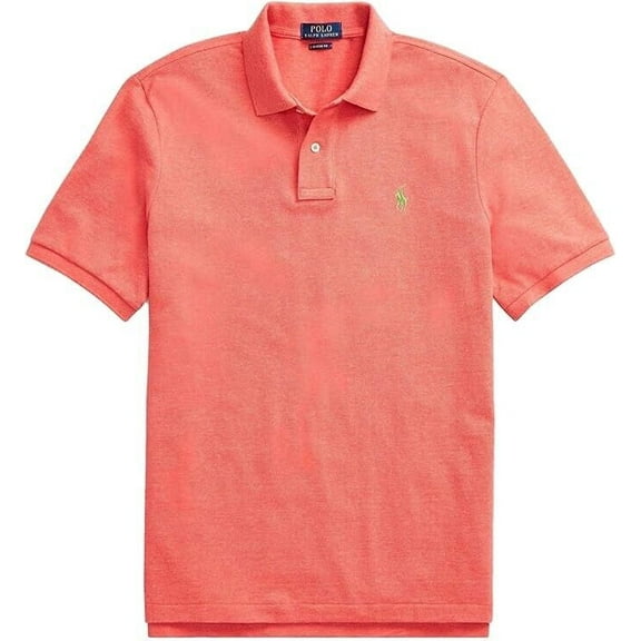 Polo Ralph Lauren Slim Fit Mesh Cotton Collar Shirt XL Red Highland Rose Heather