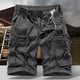 thumbnail image 1 of pstuiky Abreviatura para hombres, Pantalones cortos cargo con bolsillo y cintura elástica de color liso para hombre Pantalones cortos de baloncesto, 1 of 3