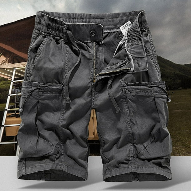pstuiky Abreviatura para hombres, Pantalones cortos cargo con bolsillo y cintura elástica de color liso para hombre Pantalones cortos de baloncesto