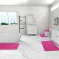 thumbnail image 4 of Btomtd 4pcs Solid Color Bath Rug Set Floor Mat Foam Base Absorbent Toilet Cover Machine Washable Carpet Decor, Pink, 4 of 9