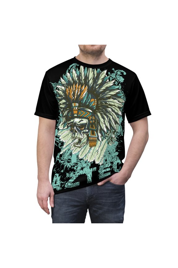 Aztec History Fashion Design Unisex AOP Cut & Sew Tee