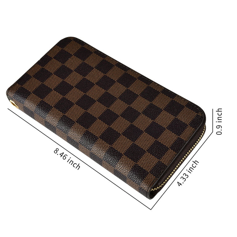 Coolmade Women's Checkered Zip Around Wallet and Phone Clutch - RFID  Blocking with Card Holder Organizer - PU Vegan Leather 