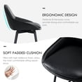 thumbnail image 5 of Zesthouse 25.6" Swivel Counter Height Bar Stools Set of 2, Modern Counter Height Chairs with Backs and Metal Legs, Upholstered Faux Leather Barstools for Kitchen Island, Black, 5 of 10