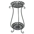 thumbnail image 4 of 2 Tier Metal Plant Stand Flower Pot Holder Shelves for Garden Home, Vintage & Rustic Style Indoor Outdoor Pots Container Supports, 4 of 8