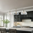 thumbnail image 3 of Kira Home Harlow 38" Schoolhouse Island Light, Glass Shades, Farmhouse Silver Hanging Light, Schoolhouse Glass, 3 of 8