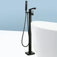 thumbnail image 2 of 1-Handle Freestanding Floor Mount Roman Tub Faucet Bathtub Filler with Hand Shower in Matte Black, 2 of 5