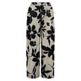 thumbnail image 5 of Palazzo Pants for Women 2026 Spring Summer Floral Print Elastic High Waist Wide Leg Loose Flowy Boho Beach Pants with Pockets, 5 of 8