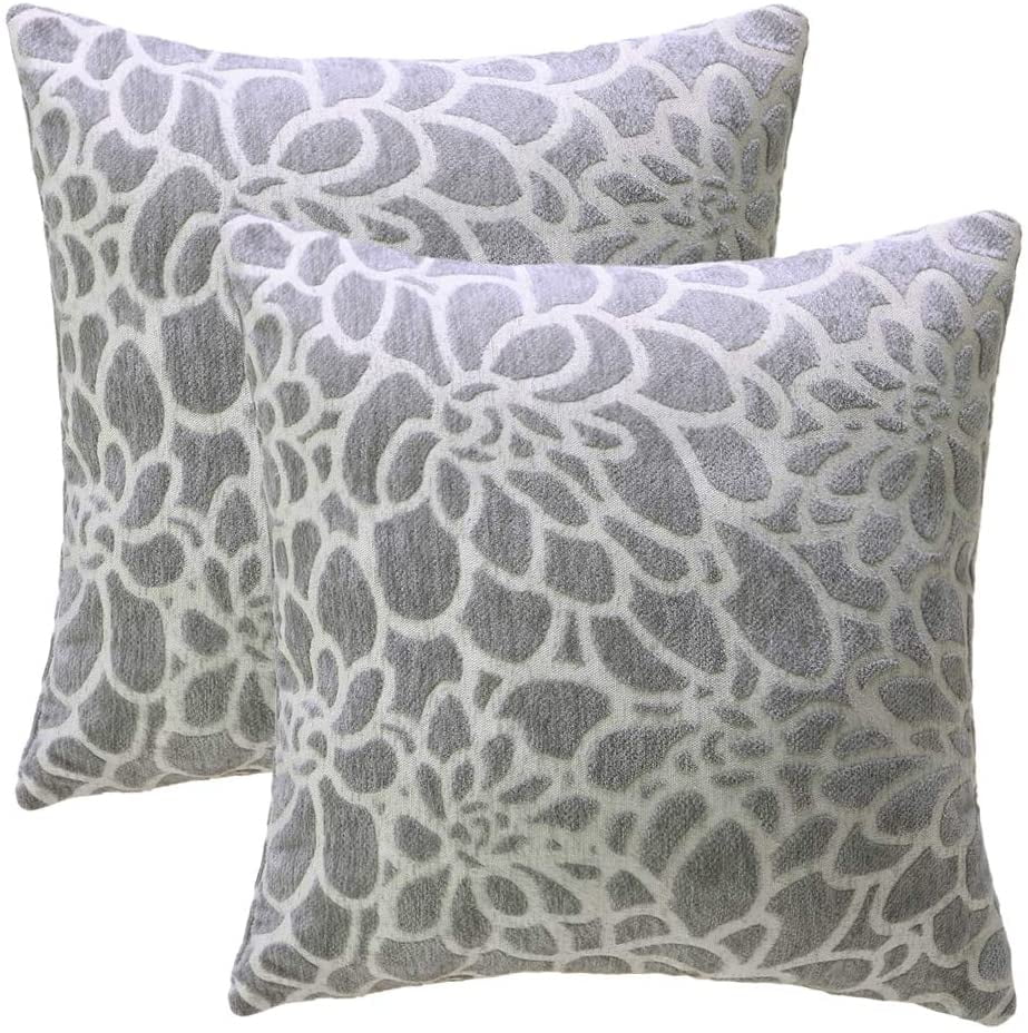 2Pcs Microfiber Square Pillowcases Ultra Soft Pillow Cover Cushion Cover 18"x18" 