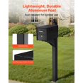 thumbnail image 3 of VEVOR Mailbox Post, 56x4x4in, Aluminum In-Ground Mounting Mail Box Stand with Universal Plate Bracket, Heavy Duty Metal Post Sleeve Kit for Outside Curbside Residential, Powder Coated Black, 3 of 9