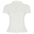 thumbnail image 4 of Blouse Décontractée à Manches Courtes pour Femmes Col Rabattu Couleur Unie Tenue Polyvalente pour Toutes les Saisons, 4 of 4