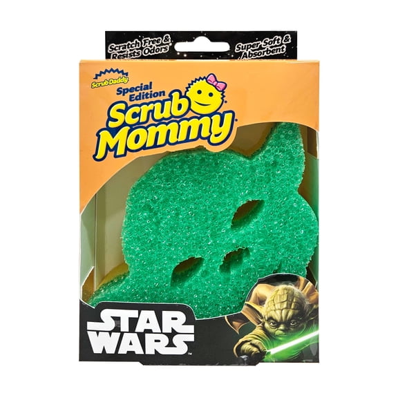 Scrub Daddy Scrub Mommy Star Wars Green Yoda Sponge Scratch-Free Dish Scrubber, Kitchen & Bath Cleaning Supplies, 1 Count
