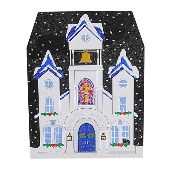 Cat's Meow Village 5.25In True North  Church, Wood, 2025 North Pole Series 25921