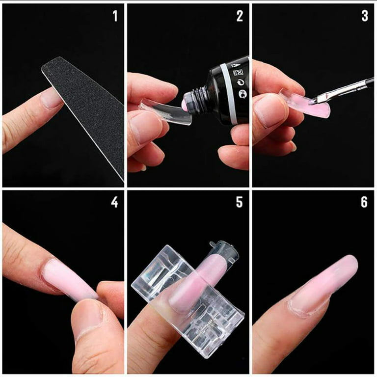 Heldig 12 pieces polygel nail clip, nail tip clip, nail tips clips nail  clips for poly gel nail extension