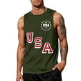 thumbnail image 3 of Youpwaven Men's 250th Anniversary USA Muscle Tank Top, 1776-2026 Double-Sided Graphic Tee, Staggered "USA" Front & Distressed Back Flag Performance Shirt, Landmark Year Celebration Vest, 3 of 5