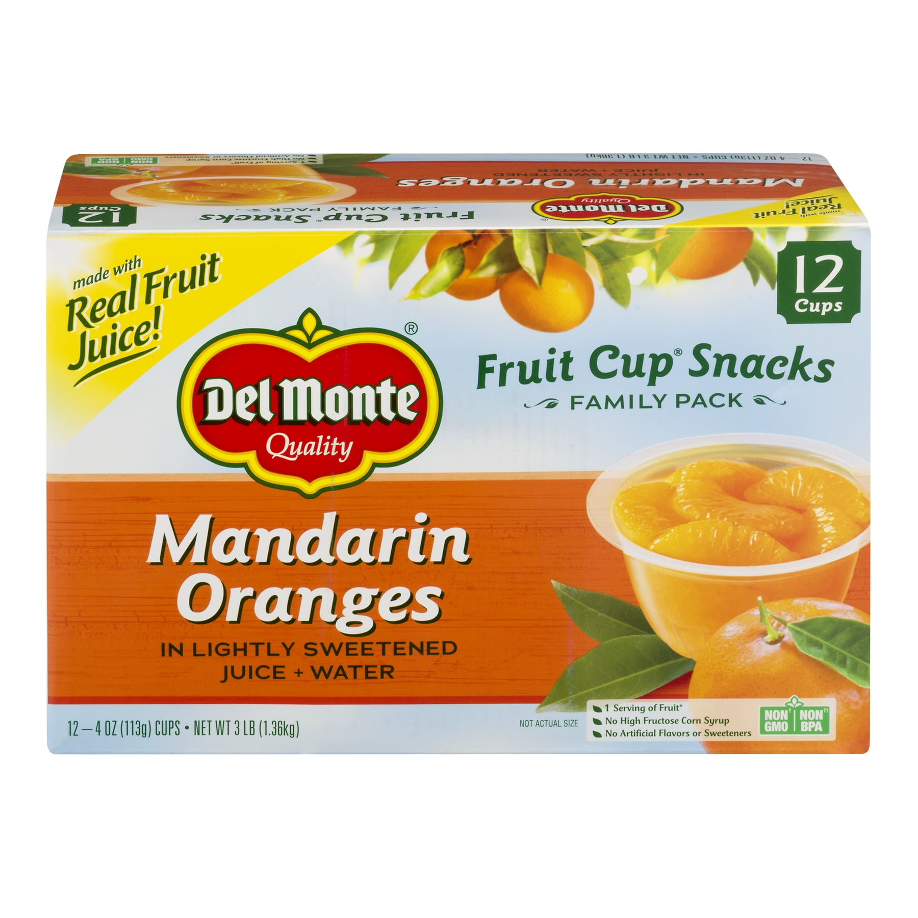 (12 Cups) Del Monte Fruit Cup Snacks Mandarin Oranges in 100 Juice, 4