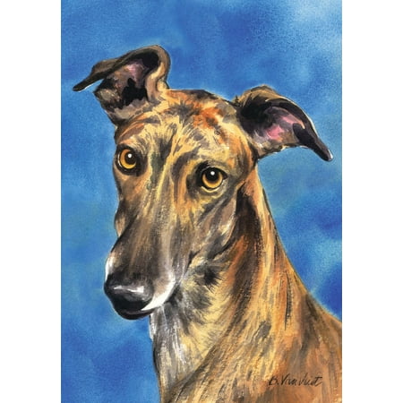 Greyhound - Barbara Van Vliet Portrait Large Flag