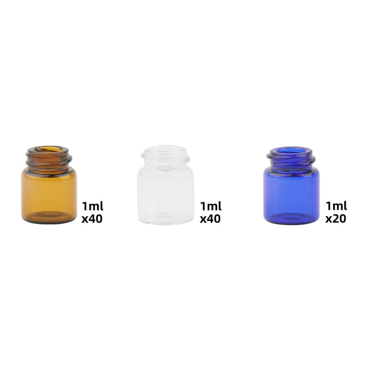 100pcs Tiny Vials 5ml Small Glass Bottles Mini Jars with Aluminum