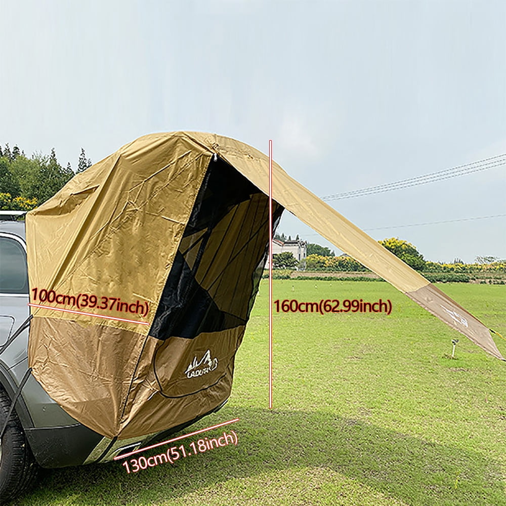 Car Tailgate Tent, Portable Camping Trailer Car Trunk Tent SUV Awning Shelter Canopy Rear Sunshade
