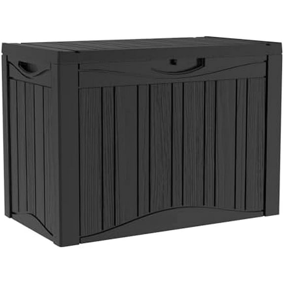 Outdoor Resin Storage Deck Box, 45 Gallon Capacity, Weather-Resistant, Black