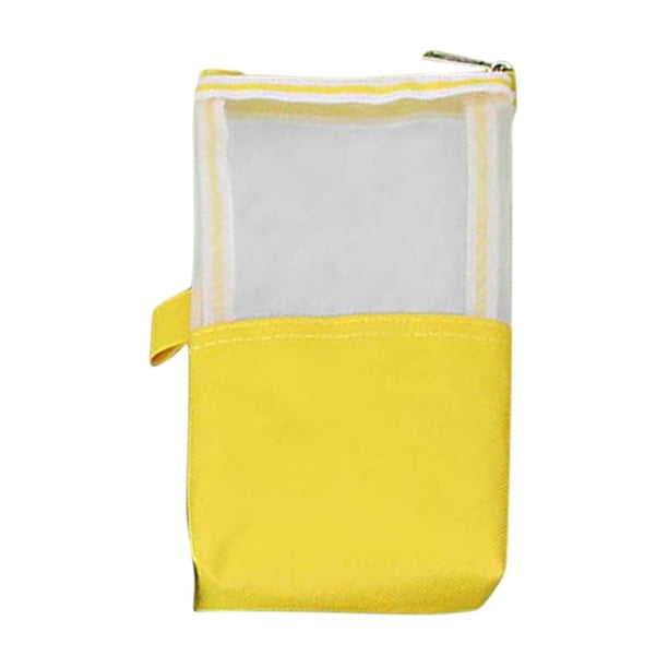 Estuche de malla transparente | Bolsa de plástico con cremallera | Organizador de oficina portátil ligero | Diseño transpirable de gran capacidad | Soporte de papelería transparente | 20x10cm | 40g