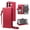 Red, variant on ELEHOLD Sparkle PU Leather Flip Wallet Cell Phone Case with Wrist Lanyard and Shoulder Strap for Samsung Galaxy A57,Black