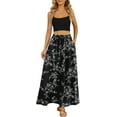 thumbnail image 3 of JuneFish Women's Flowy Maxi Skirt Summer Beach Pleated High Waisted Casual Long Skirts with Pockets, 3 of 7