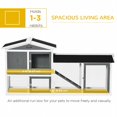 thumbnail image 3 of White Wooden Rabbit Hutch with Run Box - 69" Outdoor Bunny House Enclosure for 1-3 Rabbits, Slide-Out Tray, Ramp & Steel Wire Fencing, 3 of 7