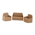 thumbnail image 2 of 3x Sofá en miniatura para casa de muñecas, escala 1/12, muebles para sala de estar de casa de muñecas Papelado marrón, 2 of 9