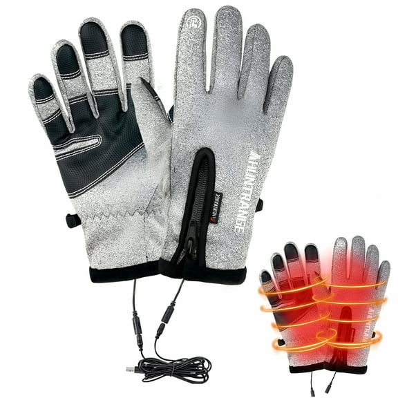 GJX Winter Heated Gloves for Women and Men, USB Heated Warm, Touch Screen, suitable for Cycling Hiking Hunting