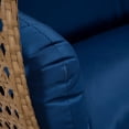 thumbnail image 3 of LeisureMod Mendoza Light Brown Wicker Patio Double Swing Chair in Blue, 3 of 11