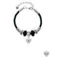 thumbnail image 2 of Delight Jewelry Silvertone Small Heart with Cross & Fish with Crystal Mom Celtic Knot Leather Bead Bracelet, 7"+2" Extender, 2 of 4