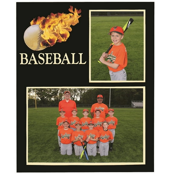 (10 pack) Baseball Player Team 7x5 3one-half inchx5 MEMORY MATES cardstock double photo frame  sold in 10 s  - 5x7