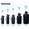 thumbnail image 5 of Fusion 24 oz Insulated Water Bottle with Handle, 304 Stainless Steel Water Bottles with Wide Mouth, Double Wall Vacuum Sports Water Bottle, BPA Free, Keep Cold and Hot, Black, 5 of 7