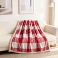 thumbnail image 4 of RKSTN Couverture en Laine d'Agneau à Double Couche 130X150Cm Rouge Melon D\'eau, 4 of 5