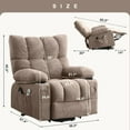 thumbnail image 3 of JONPONY Power Lift Recliner Chair Recliners for Elderly with Heat and Massage Recliner Chair for Living Room with Infinite Position and Side Pocket,USB Charge Port,Brown, 3 of 17