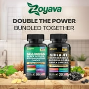 Zoyava Sea Moss & Shilajit Capsules Bundle - 16-in-1 19,445 MG + 8-in-1 15,250 MG with Ashwagandha & Turmeric