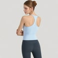 thumbnail image 5 of Women's Fitted Square Neck Tank Top with Built-In Bra and Racerback Design for Active and Casual Comfort - Small, Light Blue, 5 of 7