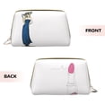 thumbnail image 3 of Large Clutch Leather Makeup Bag, Lipstick Girl Doodle Travel Toiletries Bag, Ladies Cosmetic Storage Bag, 3 of 8