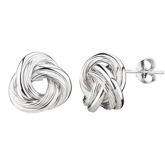 Sterling Silver Love Knot Stud Earrings