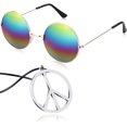 thumbnail image 1 of Hippie Dressing Accessory Set Hippie Glasses and Peace Sign Necklace, 1 of 2