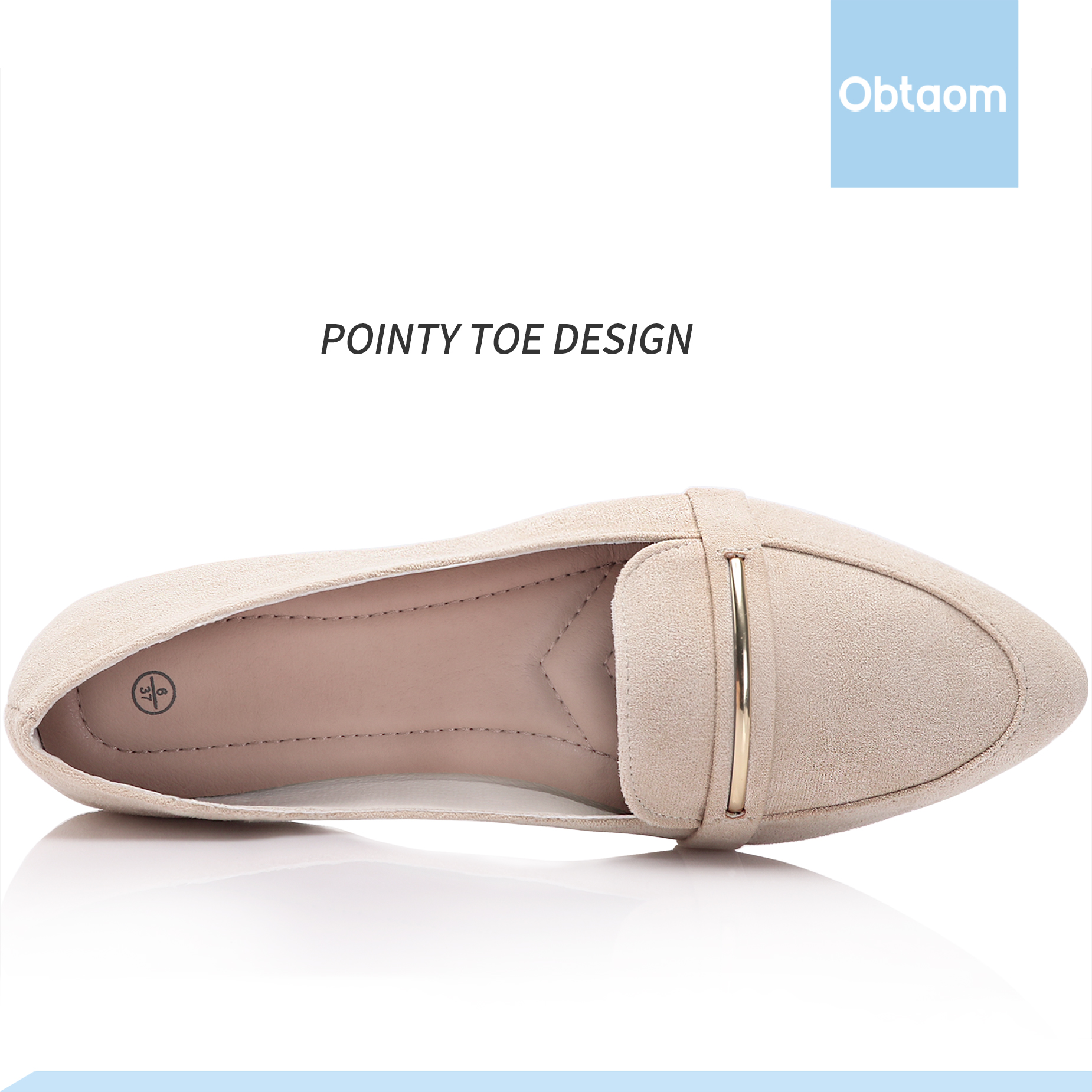 Obtaom Women's Pointy Toe Loafer Flats photo 5